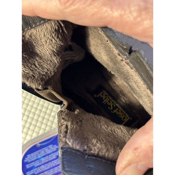 Josef Seibel Fur lined Daphne Velour Suede Zippered Boots, Size EU 42, US 10, NW - Picture 8 of 10